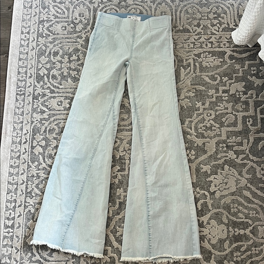 Free People Light Blue Flared Jeans